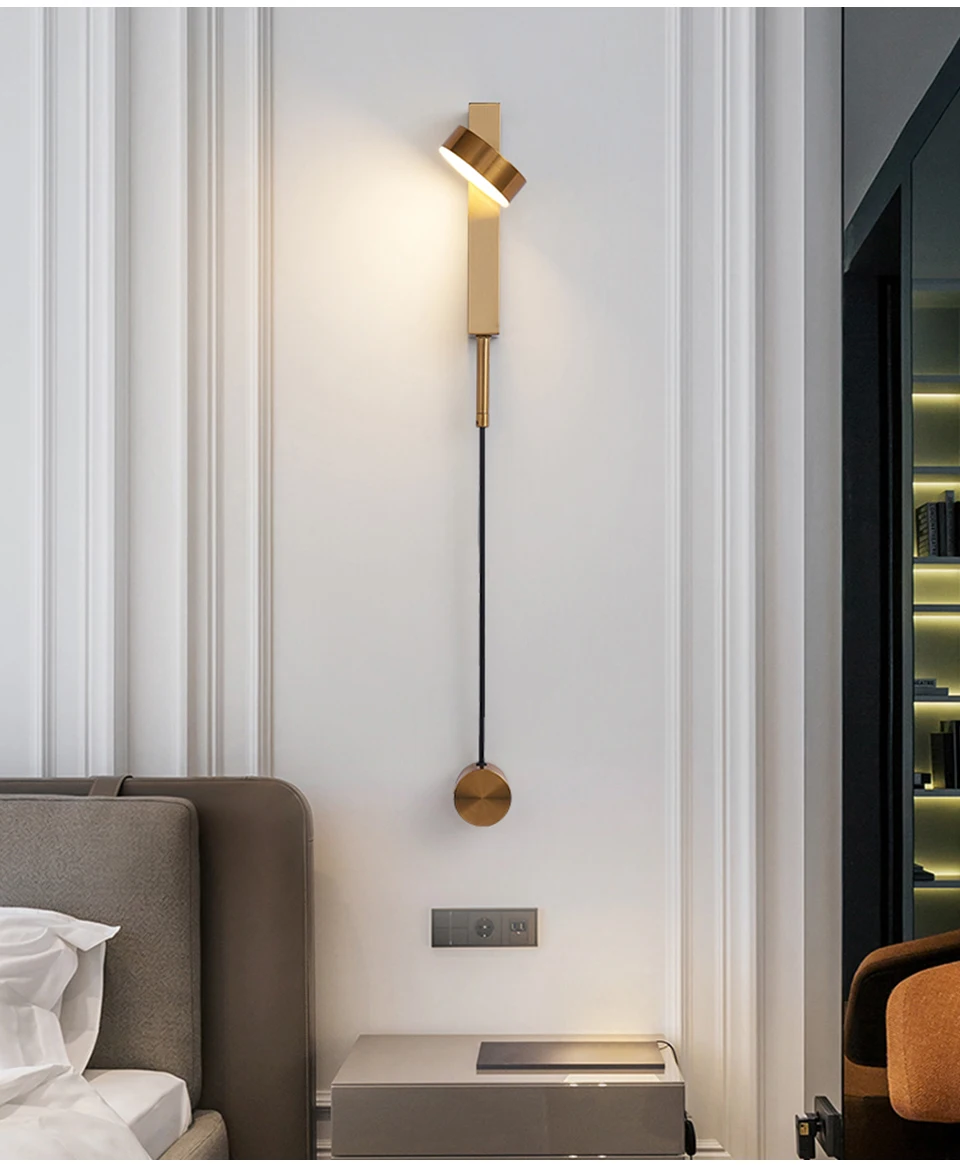 

Modern design of HengYuan lighting LED indoor wall lamp rotary dimming switch LED wall hanging decorative wall lamp living roo