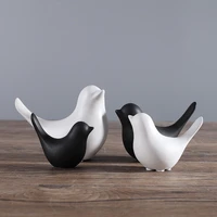 modern minimalist creativity nordic black and white ceramic bird abstract ornaments soft decoration home model room decorations