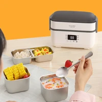 220v electric double layer lunch box stainless steel liner rice food heating timing insulation cooker for office home lunchbox