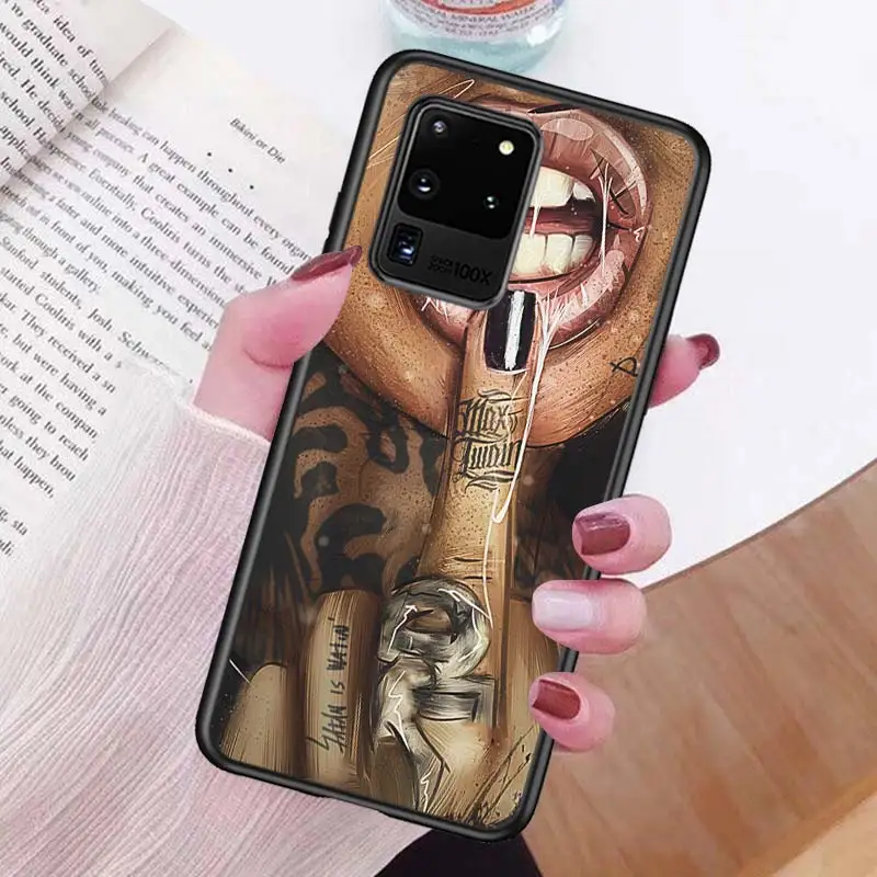 

Tattoo women for Samsung S20 FE Ultra Plus A91 A81 A71 A51 A41 A31 A21 A11 A72 A52 A12 Soft Black Phone Case