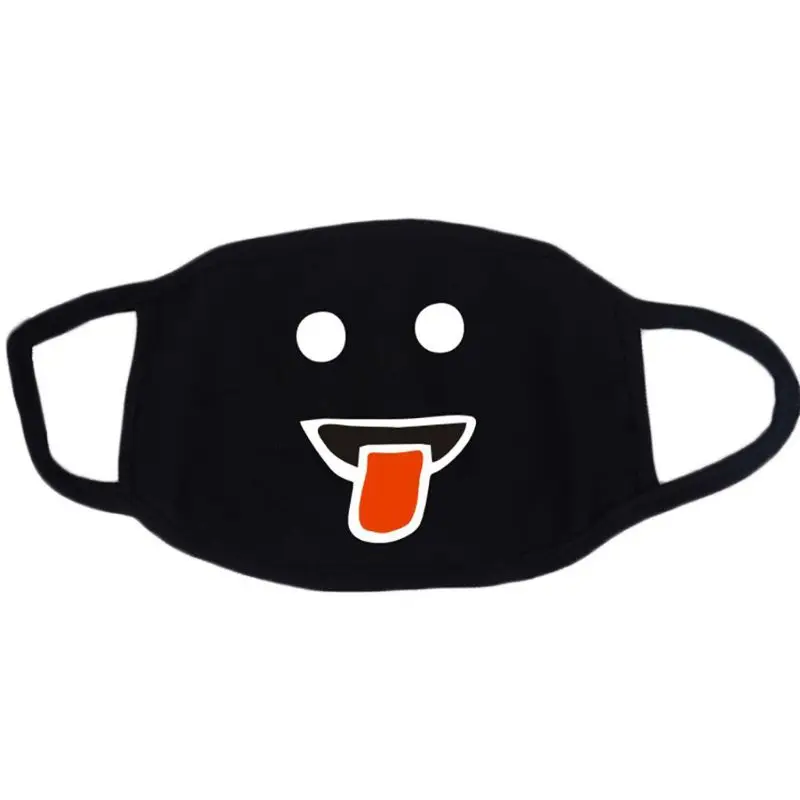 

Cotton Mask Hot Black 14 Pcs Cute Expression Print Soft Cotton Dust Mask Reusable Face Cover C90E