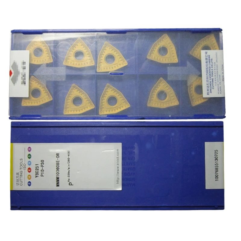 10pcs ZCC Turning Tool Plate WNMM100608E-DR YBC251 Carbide Inserts For roughing of Steel