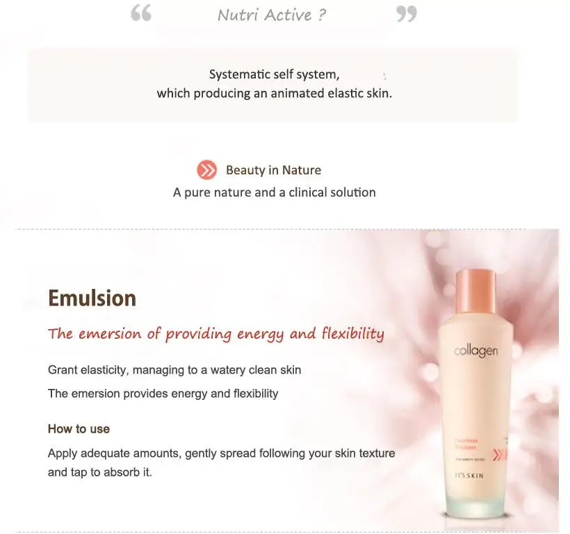 

IT'S SKIN Collagen Nutrition Emulsion 150ml Collagen Power Lifting Emulsion Moisturizing Facial Serum Anti-aging Face Essence