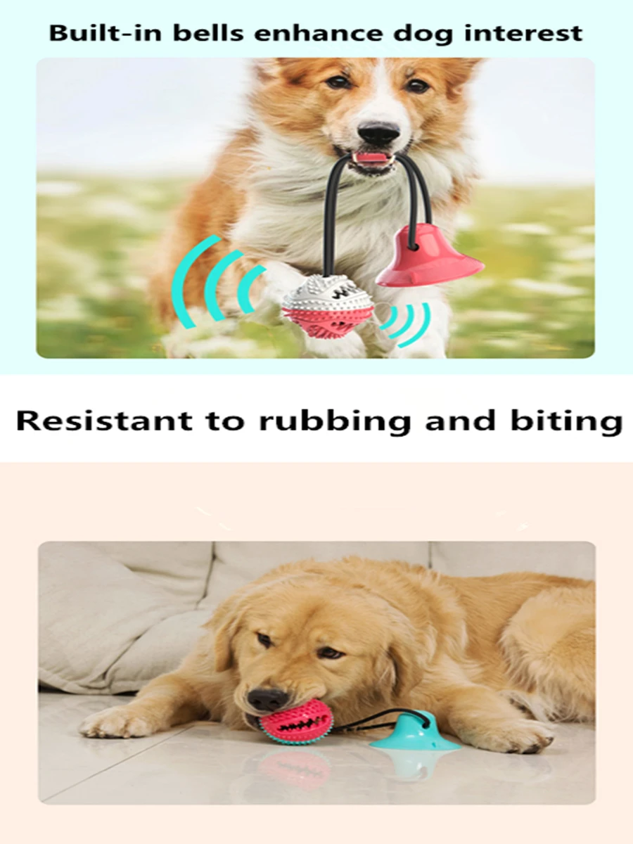 

Pet Dog Toys Silicon Suction Cup Tug Dog Toy Dogs Push Ball Toy Pet Tooth Cleaning Dog Toothbrush for Puppy Large Dog Biting Toy
