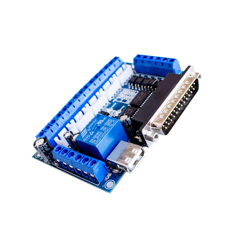 CNC 5 Axis Stepper Motor Driver Interface Board With USB Cable Optocoupler Isolation For MACH3 Engraving Machine DIN889 | Обустройство