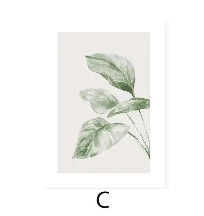 

Minimalist Green Plants Botanical Canvas Painting Wall Art Nordic Background Print Poster Picture Living Room Home Decor
