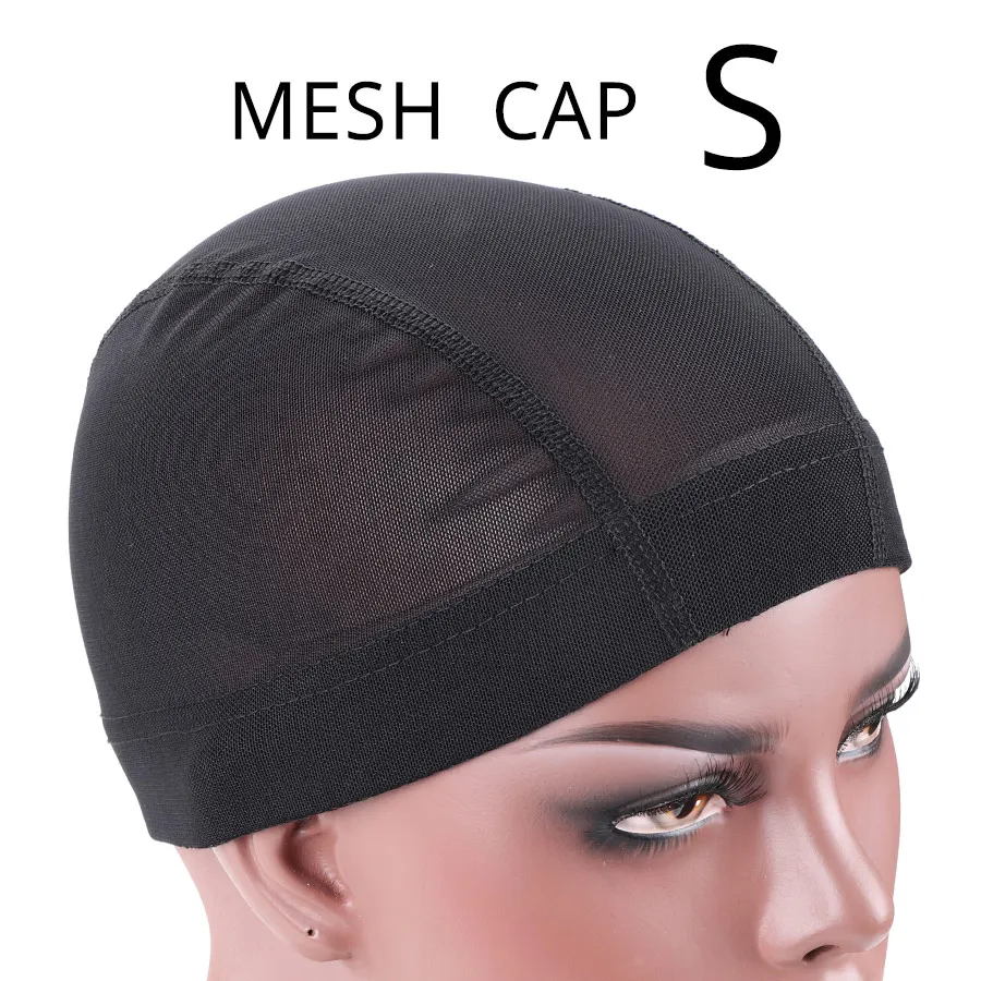 MESH-S-1PCS Plussign 1 шт. оптом чехлы из спандекса на купол Кепки для парик качество Strech синтетические волосы переплетения сетка эластичная сеточная подкладка; купол Кепки пакет черный - Цвет: MESH-S-1PCS