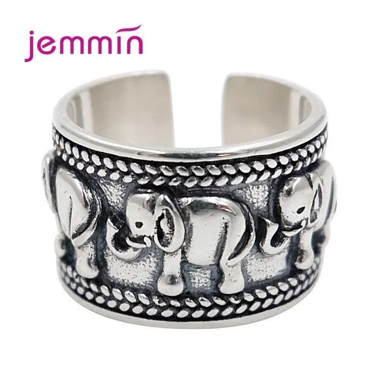 Женские готические кольца в стиле панк 925 пробы Серебряный слон ретро подарок на