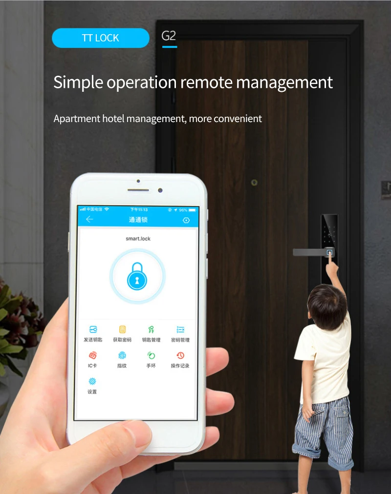 Шлюз Wi-Fi для умного дверного замка совместимый с Bluetooth TTlock телефонный пульт