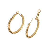 punk big hoop earrings stainless steel earrings for women bead chain hoop earrings steel earrings charm earrings jewelry gifts