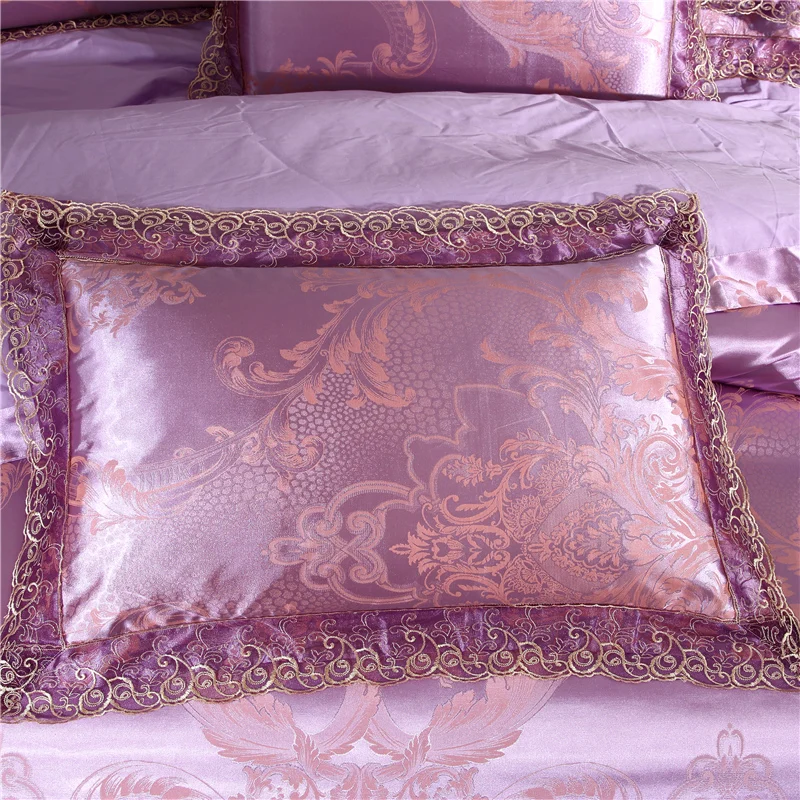 Роскошный жаккардовый Комплект постельного белья с цветами, Комплект постельного белья queen/king size, 4 шт., хлопок, шелк, кружева, оборки, пододеяльник, Комплект постельного белья