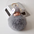 Детская кукла, игрушка, Прямая поставка, милые брелки для ключей в виде спящего ребенка, для женщин, сумка, мягкий помпон из искусственного меха, плюшевые брелки