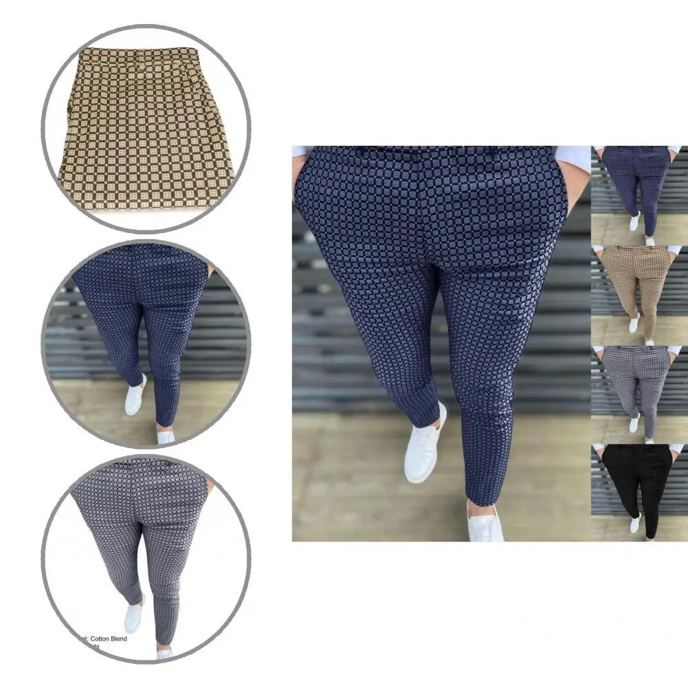 

Брюки мужские прямые в клетку, простые универсальные деловые штаны на молнии, длинные на свадьбу