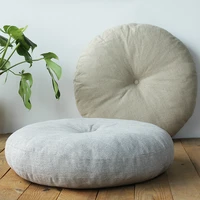 simple linen cushion cloth thicker futon round float cushion balcony large cushion