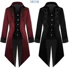 Мужская куртка в стиле ретро, пиджак в готическом стиле, смокинг, официальный костюм на Хэллоуин, новинка 2019, Мужское пальто оверсайз в стиле стимпанк, S-3XL