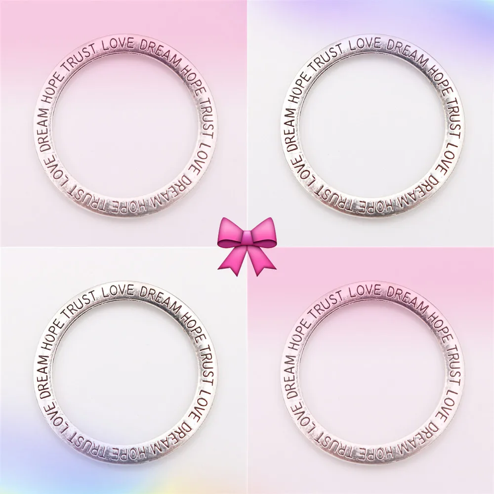Гравировка/популярный металл * надежда доверие любовь Бирка Кольцо Шарм браслет