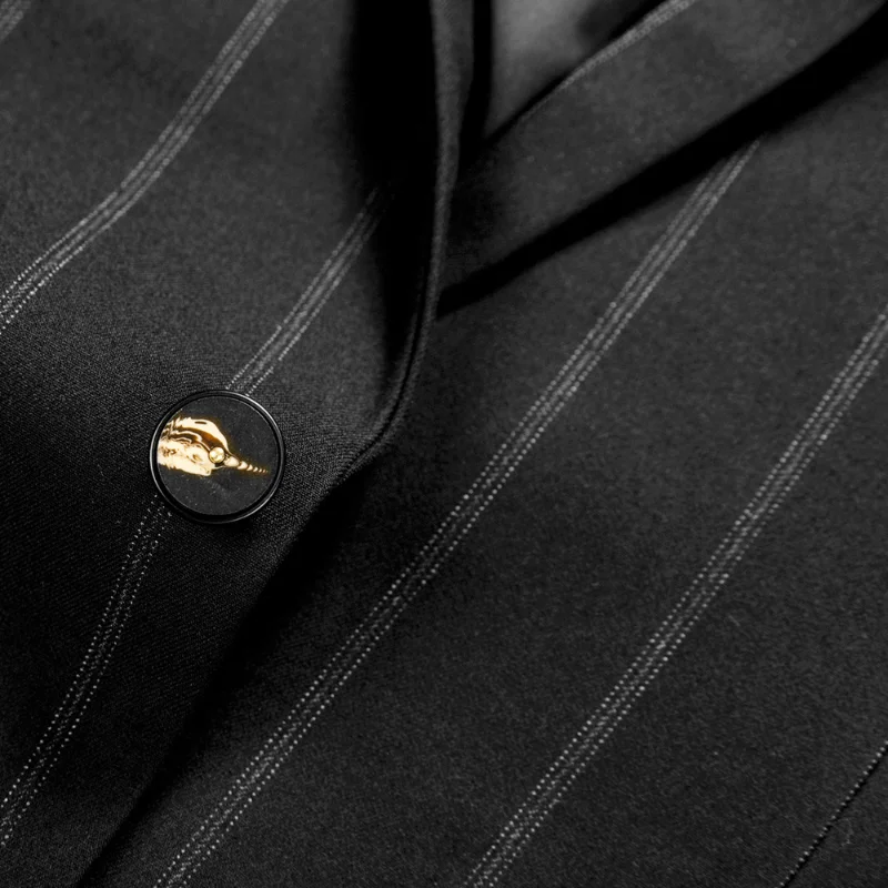 

Men's suit 2021 spring/summer high quality customized stripe slim business suit 3 piece wedding large sizeS-4XL