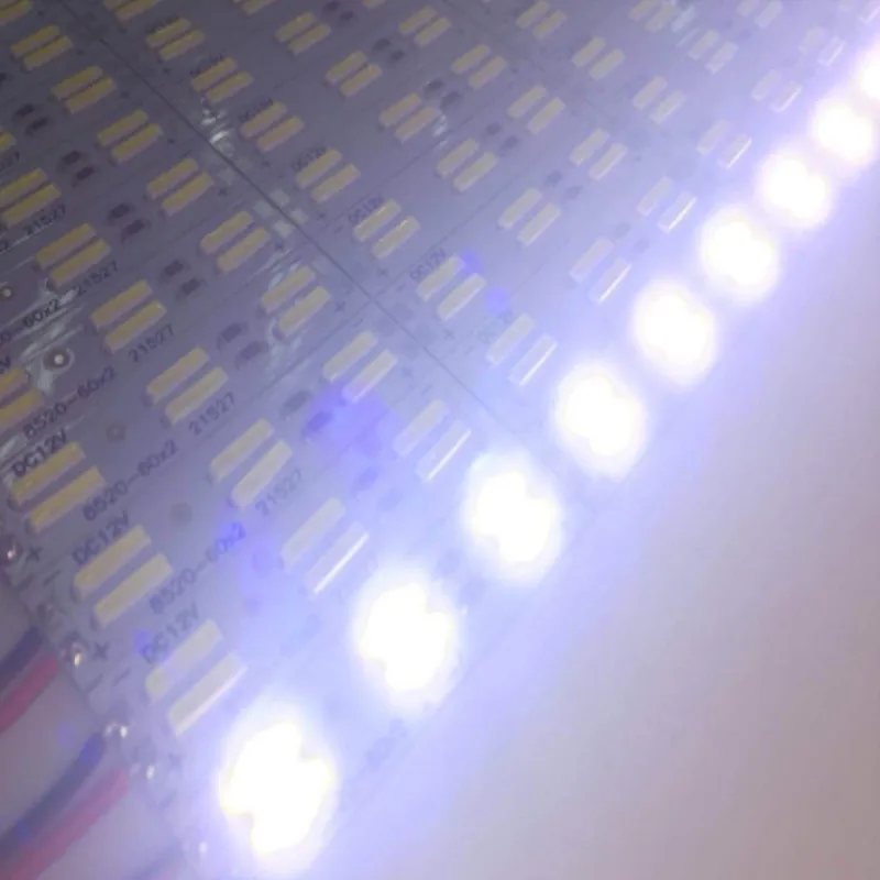 

led bar light Korea chip 8520SMD Double Row 120leds/meter DC12V 25cm 50cm Hard Super bright Cold white , 6Pcs/lot