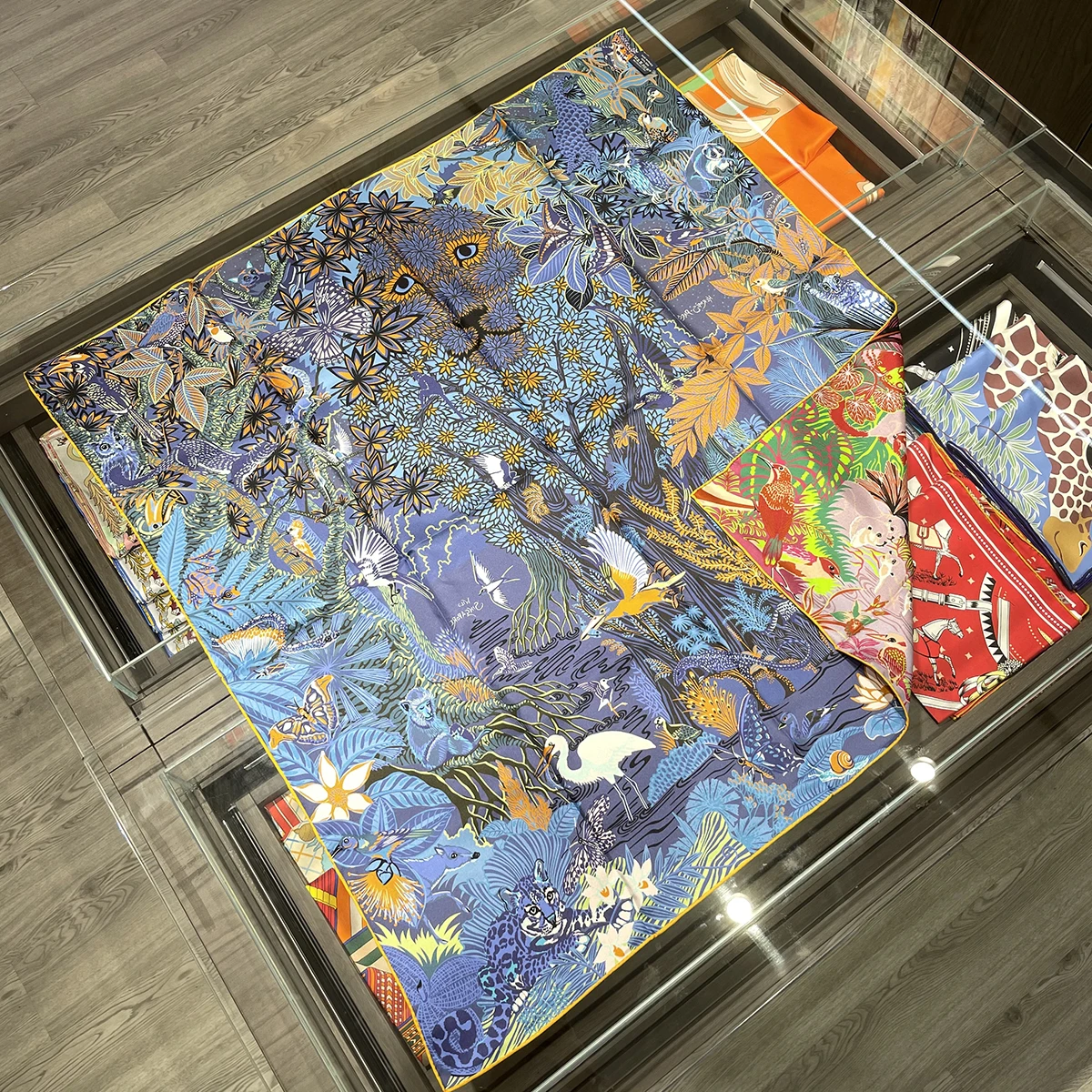 Высококачественный дизайнерский роскошный платок для волос Шелковый квадратный