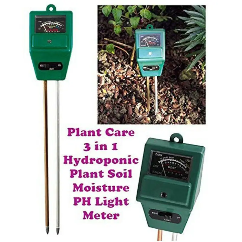 3 в 1 PH Тест er почвенный водный светильник тест-метр комплект для сада ·