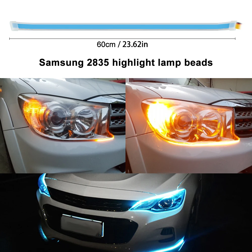 2 шт. Автомобильные светодиодные направляющие 60 см|Аксессуары для фар авто| |