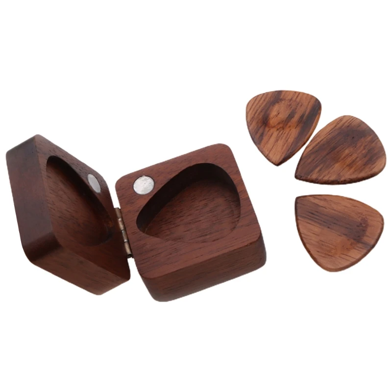 

Guitar Pick Storage Box Wooden Guitar Pick Holder Case Electric Guitar Guitar Accessories Organizer Guitarist Musician Gift