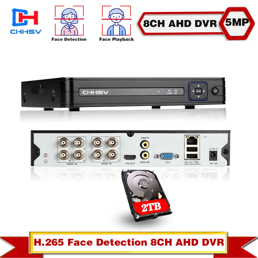 

4 и 8 channe 1080P 5MP 6 в 1 DVR видеорегистратор для AHD камеры аналоговая камера IP камера P2P NVR система видеонаблюдения DVR H.265 4ch 8ch