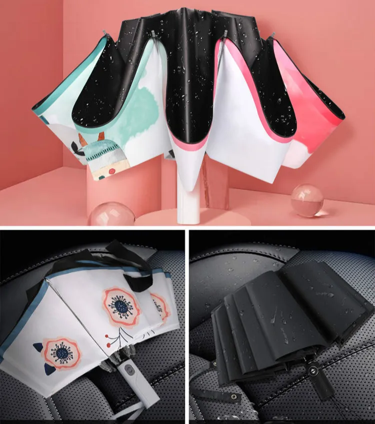 Милые деловые зонты для женщин полностью автоматический большой зонтик с