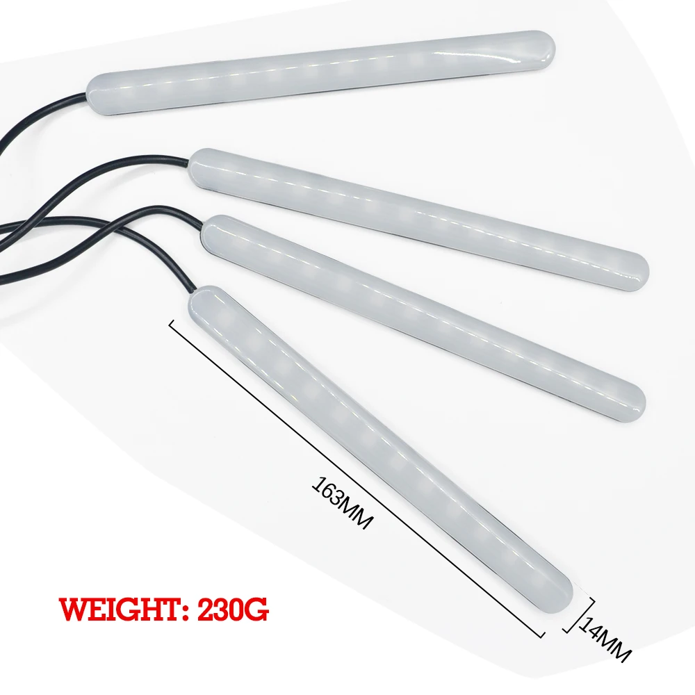 1 комплект * 4 шт. 12 В Светодиодная лента RGB для салона автомобиля DRL 5