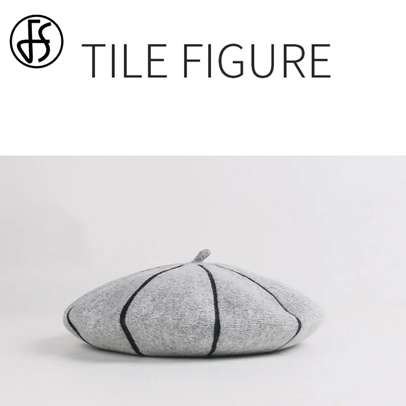 Женский винтажный берет FS белый из 100% шерсти теплая шапка во французском стиле