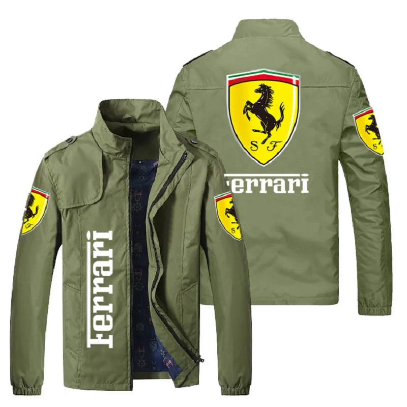 

2021 new brand logo printed jacket, leisure car club boutique men's wear, autumn creative personality zipper cardigan coat
