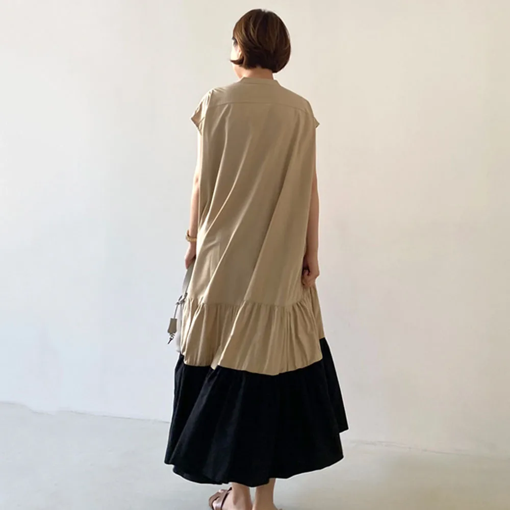 Летнее женское платье 2021 шить с коротким рукавом Длинные платья круглым вырезом