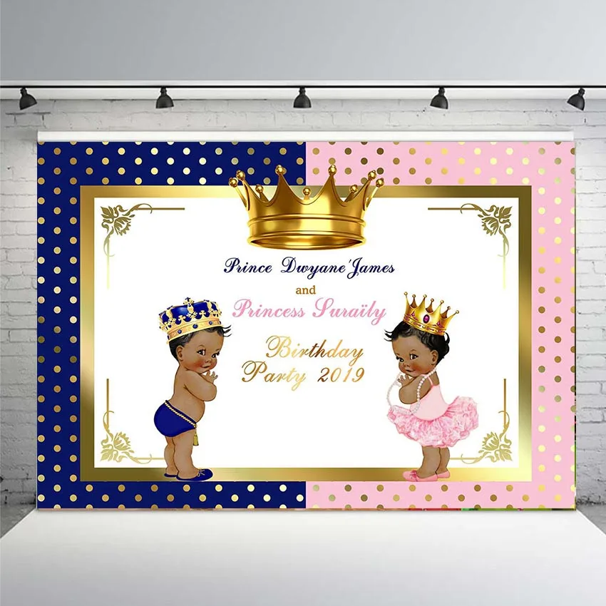 Фон для фотосъемки новорожденных в стиле принцессы и принца на день рождения