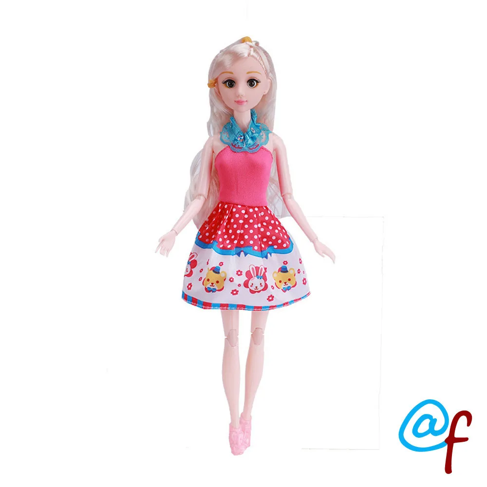 N-7 1-set Cartoon Pattern Doll Clothes Girl DIY for 1/6 OOAK Beauty Doll's Dress A Brand Head As Gift If 3sets or More