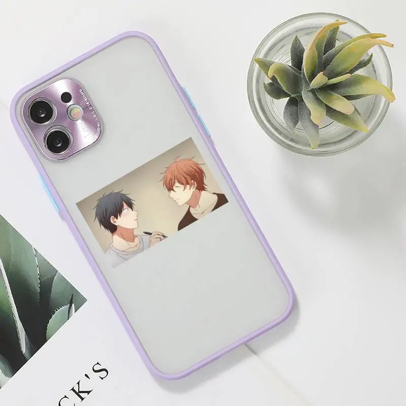 

Given Anime Phone Case For iPhone 12 11 Mini Pro XR XS Max 7 8 Plus X Matte transparent Purple Back Cover