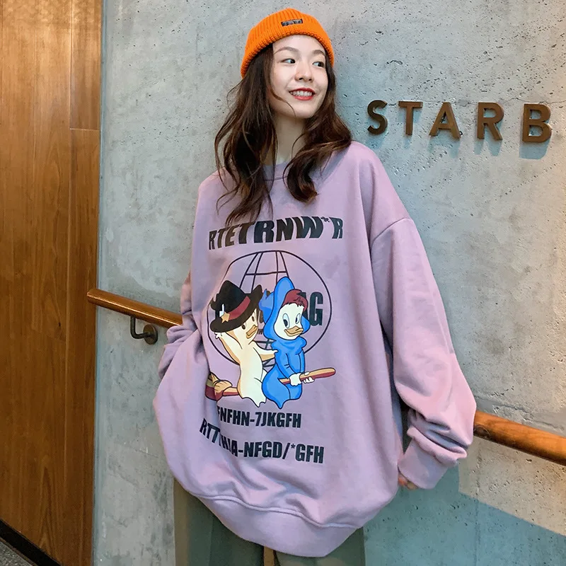 

Women's Sweater with Cotton 2021 New Bf Korean Version Was Thin, Covering The Meat, Loose Large Size Round Neck Thin Sweater