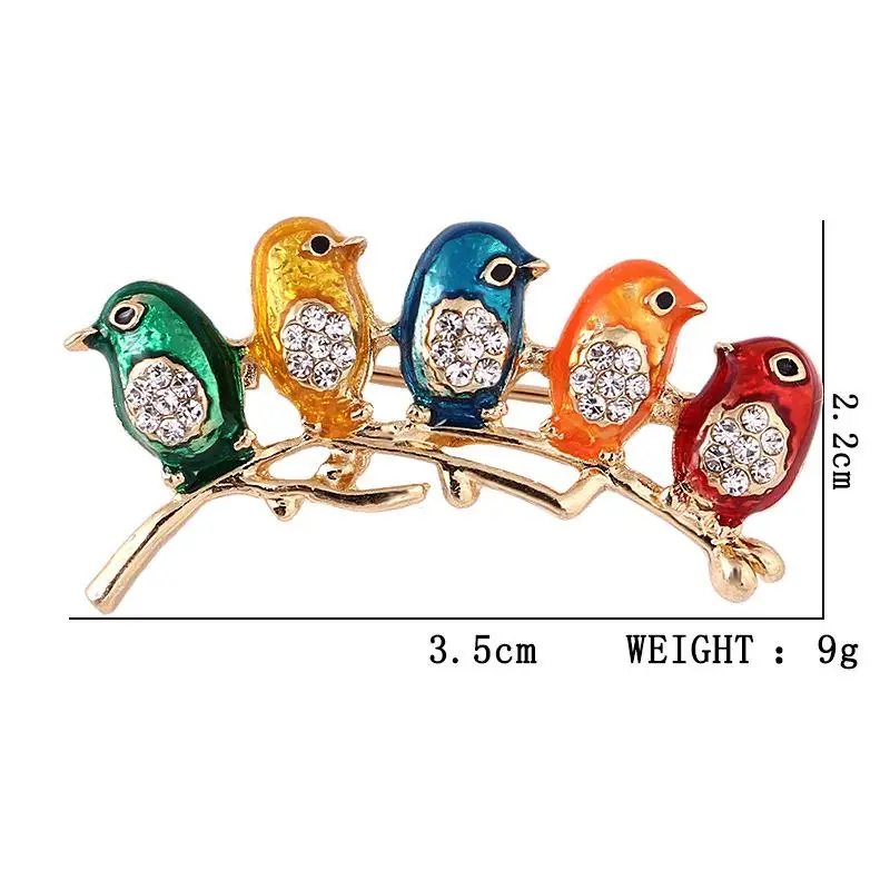 Новые 5 шт/упаковка птица значок брошь на булавке симпатичная Броши животные цвет