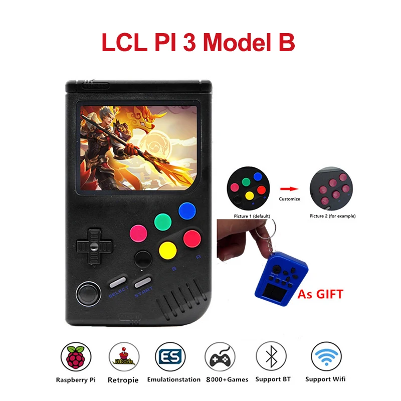 3 5 дюймовый IPS HD экран LCL Pi портативный игровой плеер Raspberry 3B встроенные 10000 игр с 64