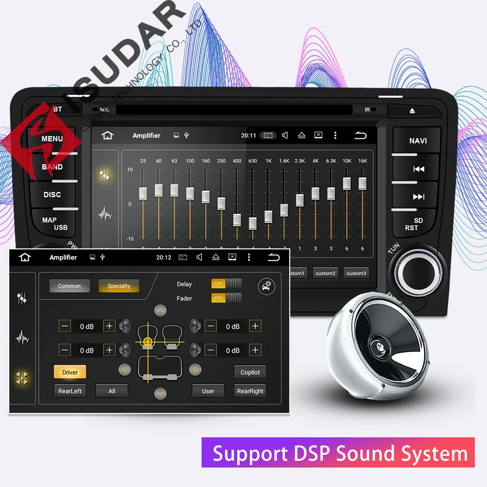 Isudar 2 Din Авто Радио Android 9 для Audi A3 8 P/A3 8P1 3-дверей/S3 P/RS3 Sportback Автомобильный
