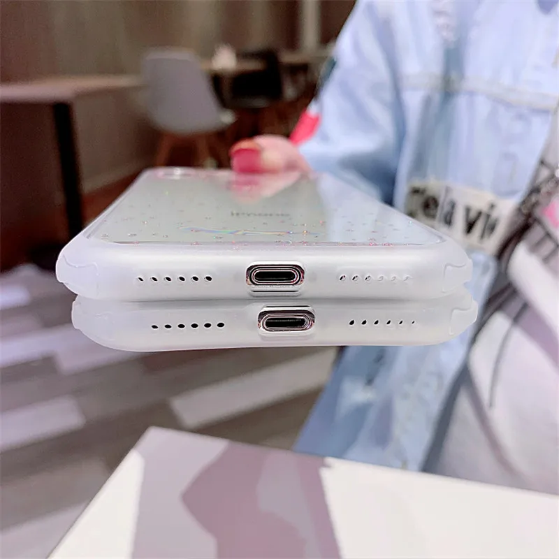 Блестящий Прозрачный чехол для телефона с милым сердечком для iPhone X XS XR XS Max 6 6S 7 8 Plus