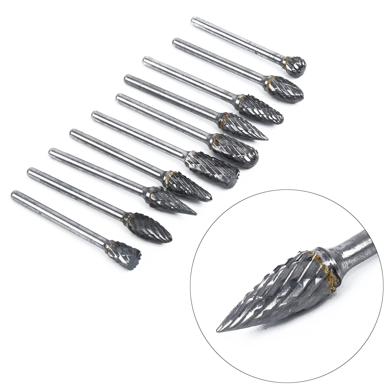 

3mm Milling Cutter Shank Drawing Tungsten Carbide Rotary Tool Burr Double Rotary Dremel Metal Wood Electric Grinding