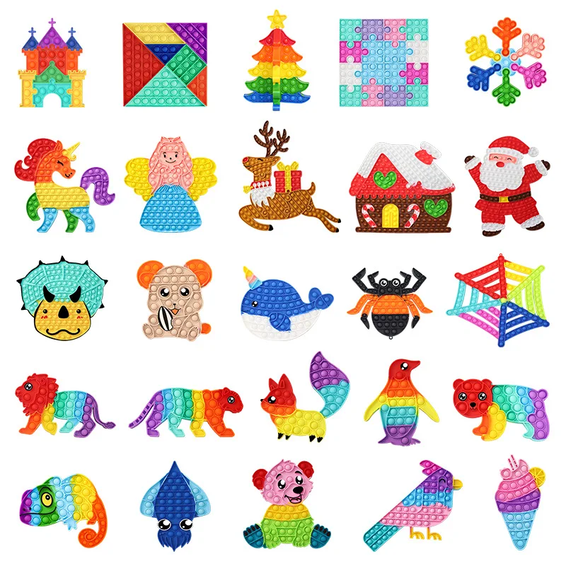 Большая Радужная пузырьковая антистрессовая игрушка-Хамелеон для взрослых и