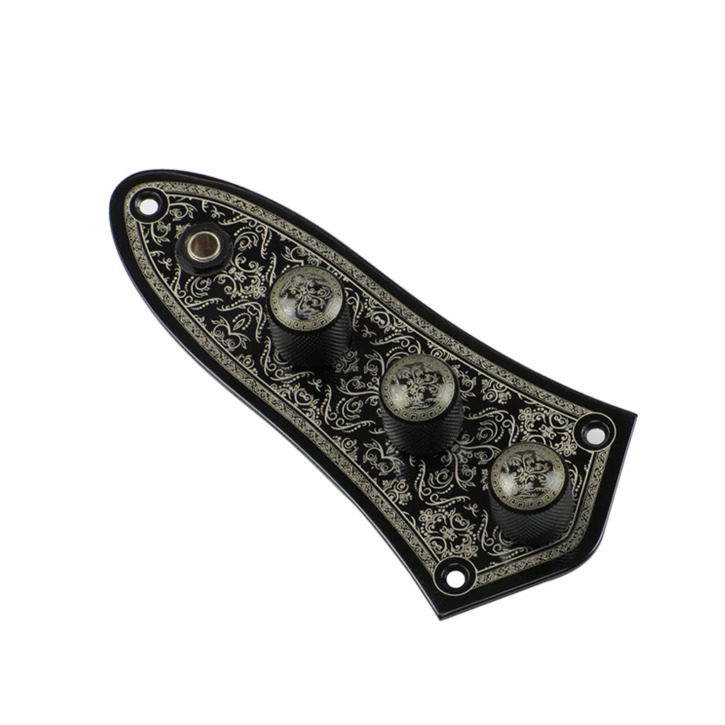 

Pre-wired Switch Control Plate with Black Patterns for Fender Jazz Bass Electric Guitar Part Guitar Accessories Dropshipping
