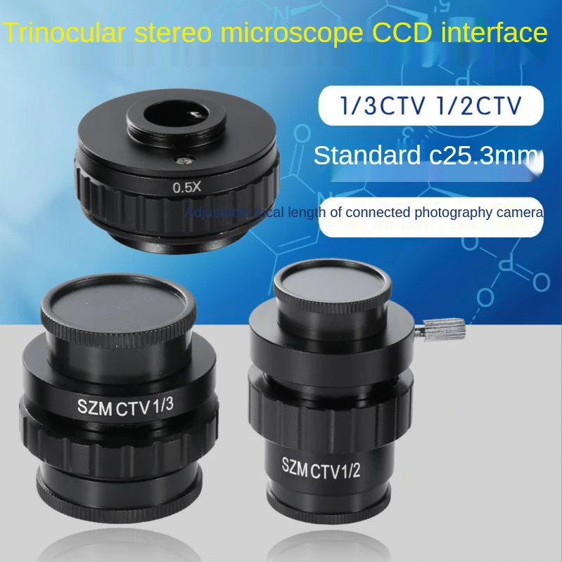 

Trinocular Stereo Microscope Transform Interface 1/1 1/2 1/3ctv CCD Interface Industrial Camera Shrink Mirror