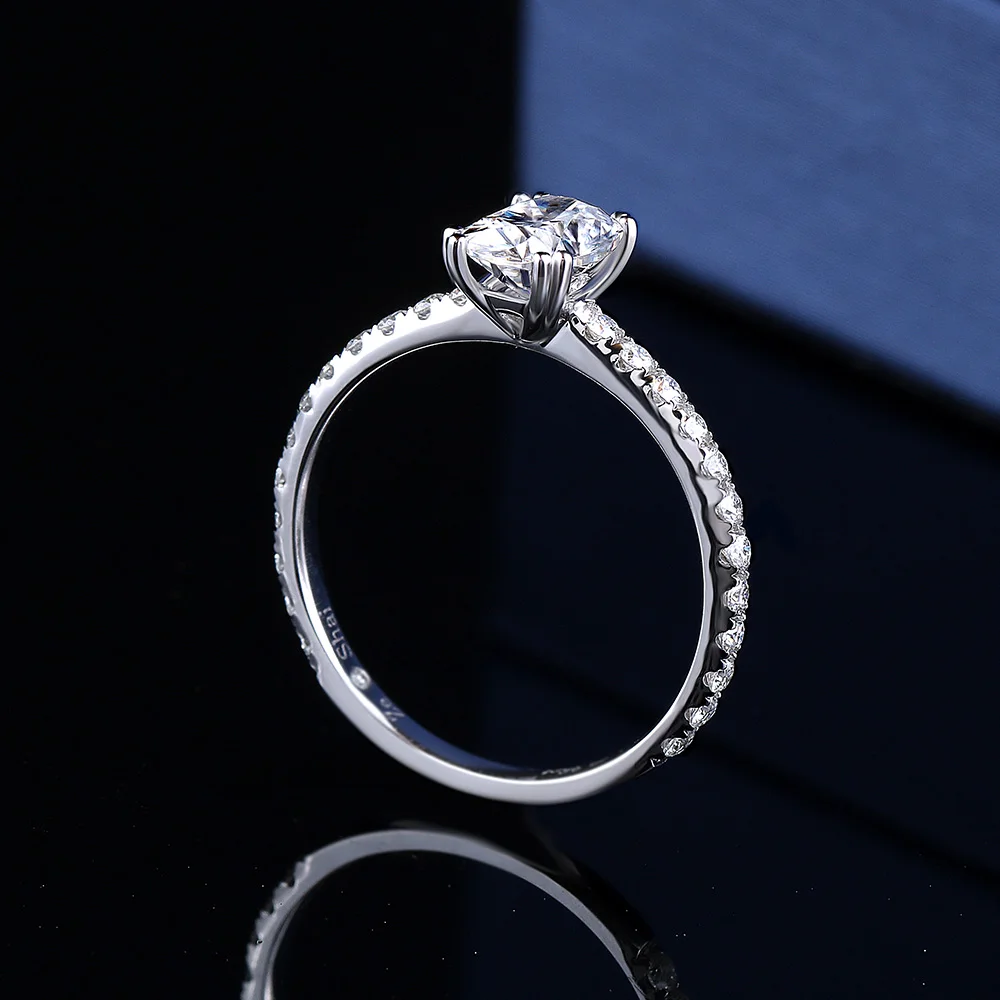 Свадебное кольцо с муассанитом белое золото 14 к 1 6 5 мм|Кольца| |