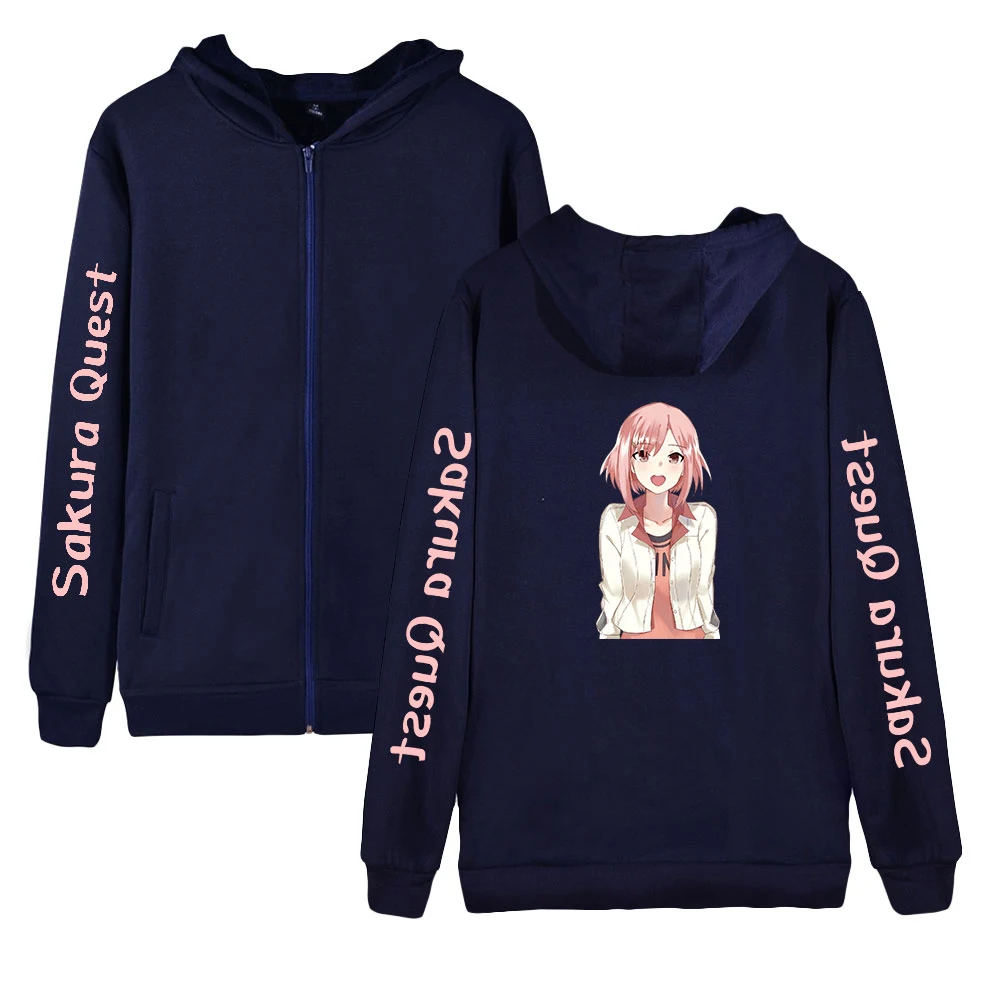

Sakura Quest Anime Zipper Hoodies Women Men Fashion Prints Long Sleeve Hooded Sweatshirt Hot Sale Casual Streetwear Clothes