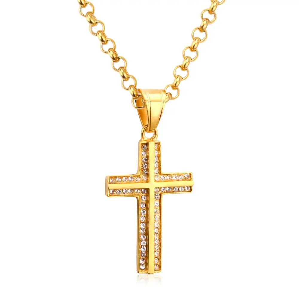 LUXUKISSKIDS мужские крест колье с подвеской Цепочки и ожерелья Нержавеющая сталь