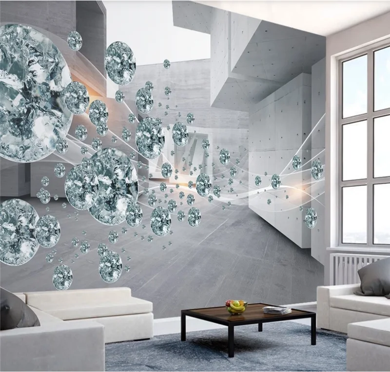 Фотообои на заказ 3d/8d с трехмерным хрустальным шаром абстрактным космическим