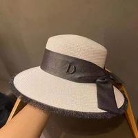 new summer fashion straw fedoras hat for women ladies elegant lace ribbon wide brim panama jazz hat bucket casual beach cap