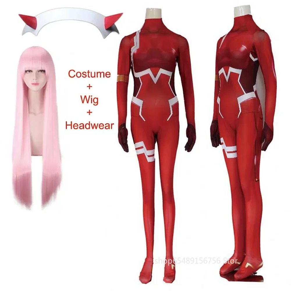 

Darling In The Franxx 02 Zero Two Cosplay Costume Women Men Tight 3D Printing Bodysuit Halloween Christmas Carnival Party Gifts
